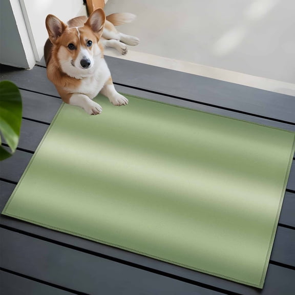 Sage Green Gradient Washable Entry Rug 2x3 Minimalist Olive Green Ombre Modern Art Low Pile Indoor Door Mat with Rubber Backing Thin Area Rug for for Entrance, Bedroom, Kitchen, Laundry, Bathroom