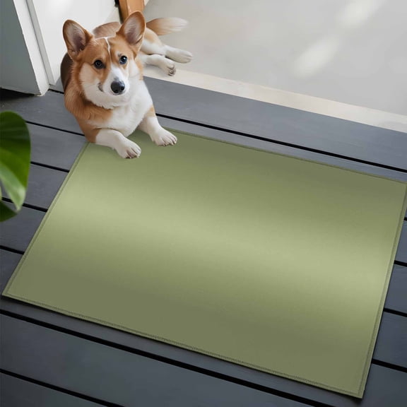 Sage Green Gradient Washable Entry Rug 2x3 Modern Minimalist Art Olive Green Ombre Low Pile Indoor Door Mat with Rubber Backing Thin Area Rug for for Entrance, Bedroom, Kitchen, Laundry, Bathroom