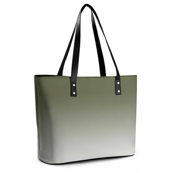 Sage Green Gradient Woman Leather Handbags Large Tote Bag Fashion Portable Handbags With Zipper