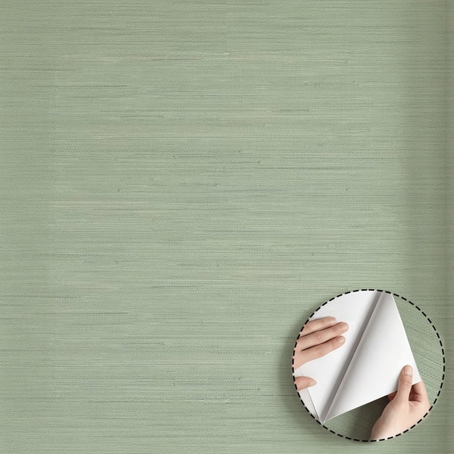 Sage Green Grasscloth Wallpaper,