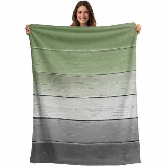 Sage Green Gray Blanket Soft Cozy Warm Throw Blanket for Couch, Plush Fuzzy Flannel Fleece Blankets for Sofa, Vintage Country Ombre Chic Wooden Grain Bed Blankets Lightweight Gifts for Women, 40"x60"