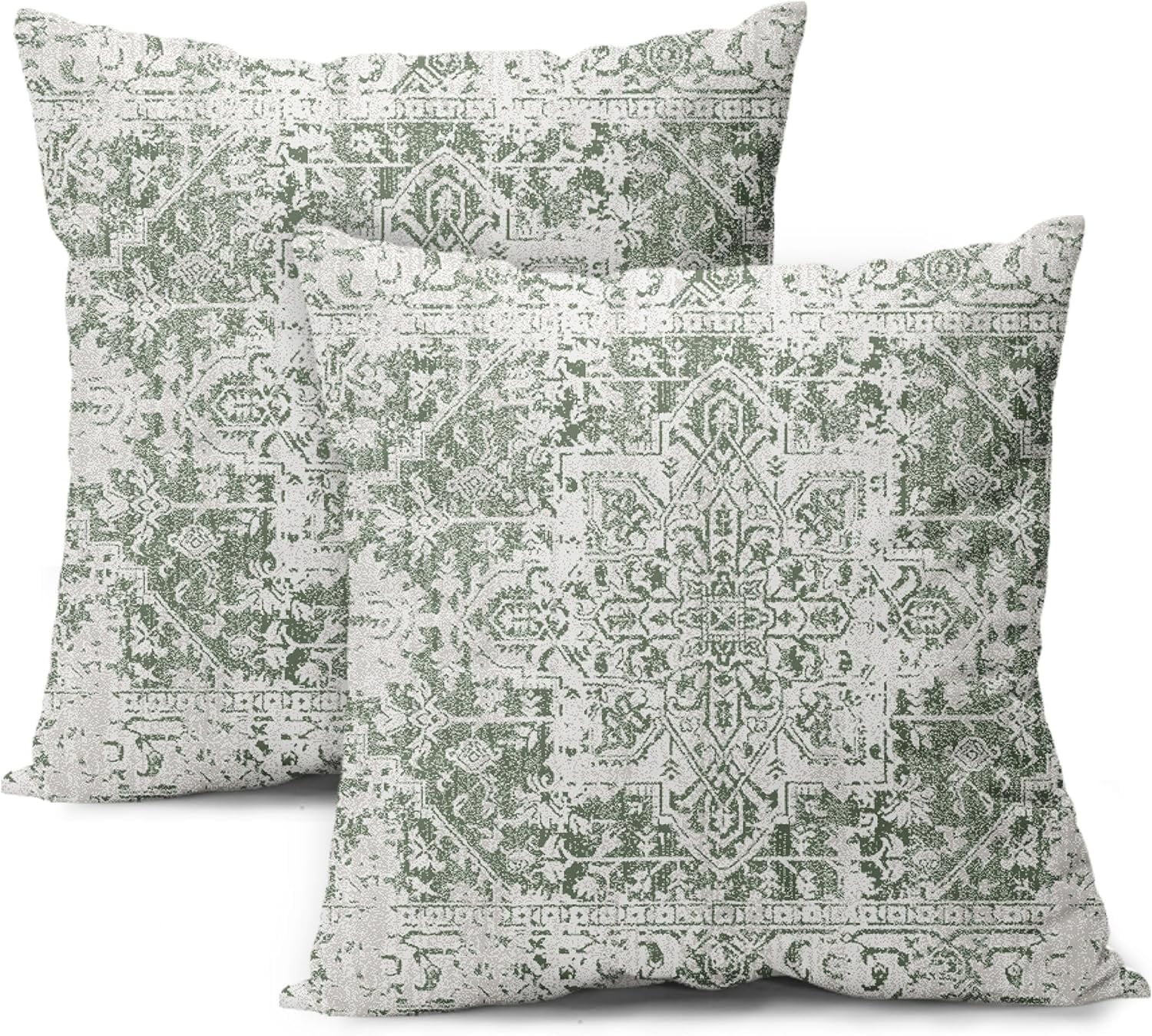 Sage Green Gray Ethnic Boho Throw Pillow Covers 20X20 Inch Set of 2 ...