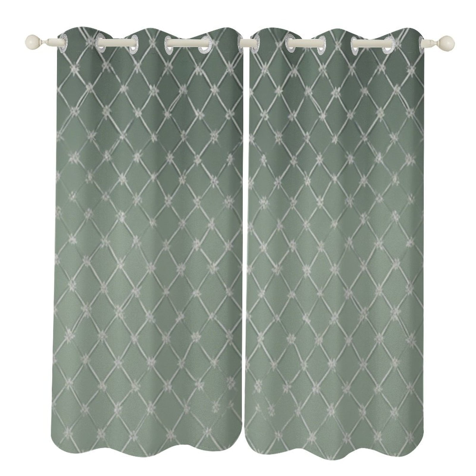 Sage Green Gray Gradient Curtains 2 Panels Set Blackout for Bedroom ...