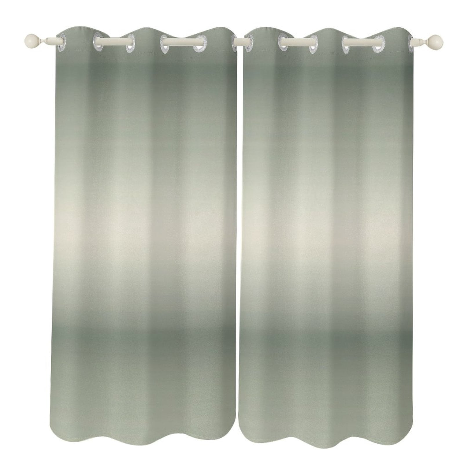 Sage Green Gray Gradient Curtains 2 Panels Set Blackout for Bedroom ...