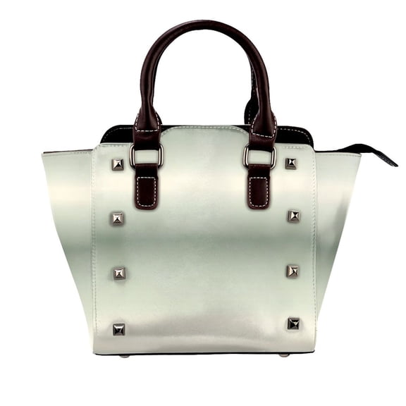 Sage Green Gray Gradient Rivet Fashion One-Shoulder Women's Handbag Tote Bag