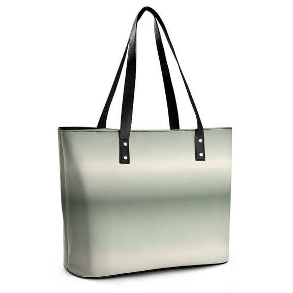 Sage Green Gray Gradient Woman Leather Handbags Large Tote Bag Fashion Portable Handbags With Zipper