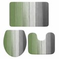 thumbnail image 1 of Sage Green Gray Ombre Bath Mat 3 Piece Bathroom Rug Set, Vintage Country Wooden Non Slip Bath Rug Contour Mat and Toilet Lid Cover, Absorbent Shower Mats Soft Bath Rugs and Mats Sets, 1 of 8
