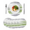 thumbnail image 1 of Sage Green Gray Round 15 Inch Placemats Set of 6, Neutral Abstract White Ombre Texture HeatResistant Non Slip Place Mats for Dining Table, Wipeable Braided Kitchen Table Mats for Housewarming, 1 of 9