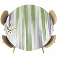 thumbnail image 1 of Sage Green Gray Round Tablecloth, Fitted Table Cover with Elastic for 55"-60" Round Tables, Gradient Country Abstract Aesthetic Table Cloth Outdoor Indoor Dinning Party Waterproof Tablecloths, 1 of 7