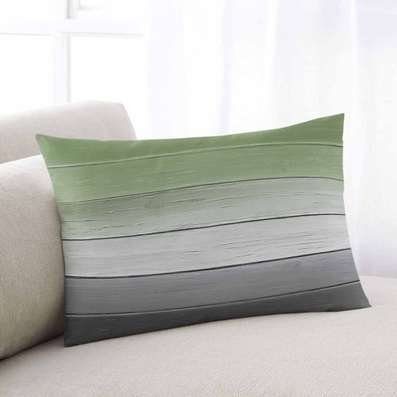 Sage Green Gray Standard Size Pillow Cover,Pillowcase Protectors with Zipper,Breathable Decorative Throw Pillow Case Cover,Vintage Country Ombre Chic Wooden Grain Pillow Shams for Couch 20x26Inch