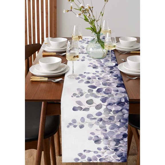 Sage Green Gray Stripe Table Runner 13x90in Non-Slip Cotton Linen Table Runners, Classic Geometric Line Dresser Scarves TableRunner for Dinner Kitchen Dining Wedding Party