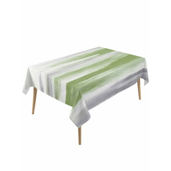 Sage Green Gray Table Cloth, Neutral Abstract White Ombre Texture Waterproof Tablecloth for Rectangle Tables, Reusable Washable Fabric Table Cover for Restaurant Kitchen Dining Tables 54"x108"