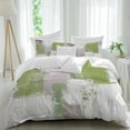 thumbnail image 1 of Sage Green Grey Abstract 4 Piece Duvet Cover Set Full Size Modern Graffiti Soft Bedding Set Comforter Cover, 1 Duvet Cover 1 Flat Sheets and 2 Pillowcases, 1 of 9