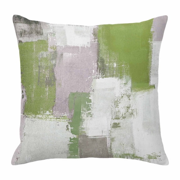 Sage Green Grey Abstract Throw Pillow Cover Modern Graffiti Cotton Linen Cushion Cover Throw Pillow Case with Invisible Zipper for Couch Sofa Bed Chair Car 20x20 Inch