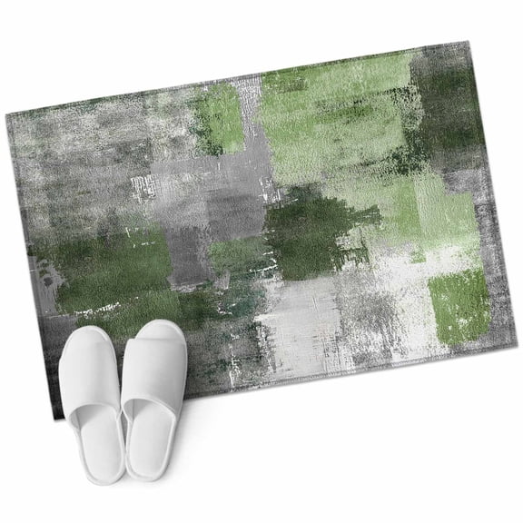 Sage Green Grey Area&nbsp;Rug 2x3ft Modern Graffiti Non-Slip&nbsp;Washable Square&nbsp;Rugs Soft Felt Indoor Floor Mat for Bedroom Kitchen Living Room Bathroom