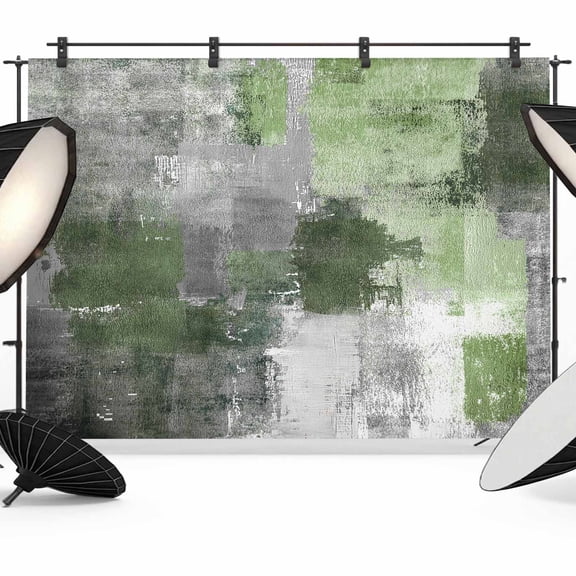 Sage Green Grey Backdrop for Photography, Modern Graffiti Brush Art Abstract Photo Backdrop Portrait Background Party Banner Photo Backgrounds for Studio Booth Props, 10x8ft