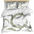 thumbnail image 1 of Sage Green Grey Bedding 3 Piece Duvet Cover Set Twin Size, Geometric Circle Modern Abstract Simple Art Soft Microfiber Comforter Cover with Zipper Closure & Pillowcases, FadeResistant Quilt Cover, 1 of 9