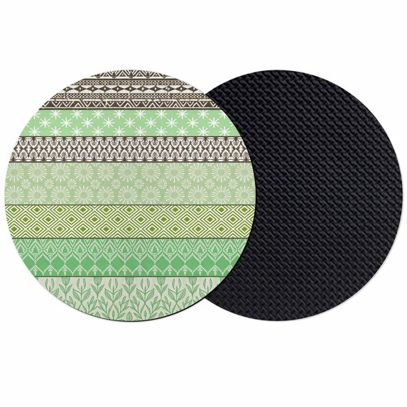 Sage Green Grey Boho Coasters Set of 2, Absorbent Coasters for Drinks, Vintage Ethnic Tribe Abstract Art Coaster for Desk Coffee Table Protection, Home Decor House Warming Gifts 4"