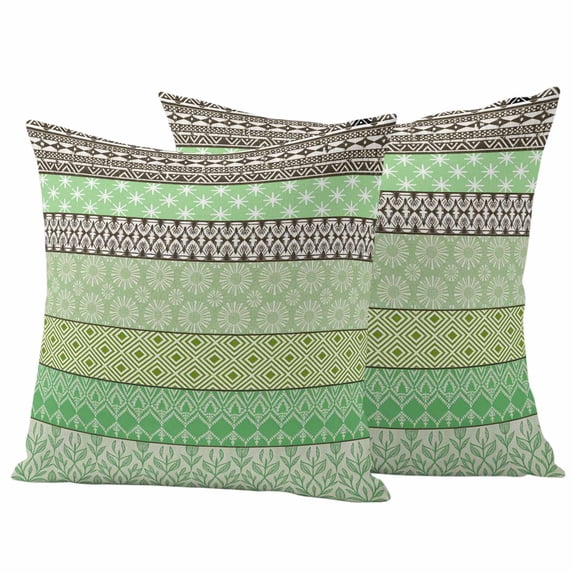 Sage Green Grey Boho Outdoor Waterproof Pillow Covers, Vintage Ethnic Tribe Abstract Art Decorative Square Throw Pillowcase Sofa Cushion Sham for Patio/Couch/Chair, 20"x20" 2 Pack