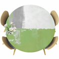 thumbnail image 1 of Sage Green Grey Fitted Tablecloth with Elastic Edged, Round Table Cloth for Dining Table, Oil Painted Abstract Geometric Modern Waterproof Oil Proof Table Cover for Indoor Outdoor 45"-54", 1 of 9