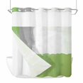 thumbnail image 1 of Sage Green Grey No Hook Shower Curtain Waterproof,Bathroom Curtains with Snap in Liners and See Through Top Window,Oil Painted Abstract Geometric Modern Hotel Style Bathtub Curtains Shower 72"Wx78"L, 1 of 8