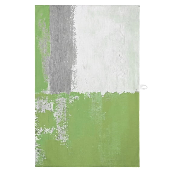 Sage Green Grey Kitchen Towels, Absorbent Microfiber Kitchen Dish Hand Tea Bath Towel, Oil Painted Abstract Geometric Modern Quick Dry Cleaning Cloth Dishclothes Decorative Sets, (1-PC, 18x28)
