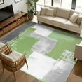 thumbnail image 1 of Sage Green Grey Oil Painting 8x10 Area Rugs, Abstract Modern Geometric Non-Skid Rubber Backing Large Rectangle Rugs - Living Room Bedroom Home Office, Indoor Floor Mat Carpets Washable Rug, 1 of 9