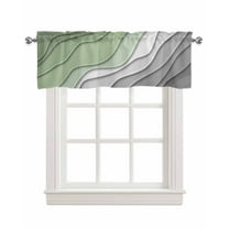 Sage Green Grey Ombre Linen Curtain Valance for Bedroom/Bathroom/Kitchen/Office/Living/Dining Room Window,Modern Abstract Art Aesthetics Rod Pocket Topper Decorative Cafe Drapes Panel 42"x12"