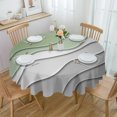 thumbnail image 1 of Sage Green Grey Ombre Round Tablecloth 60 Inch - Modern Abstract Waterproof Fabric Table Cloth Protector, Art Aesthetics Tablecloths Washable Table Cover for Kitchen Banquet Outdoor Party, 1 of 6