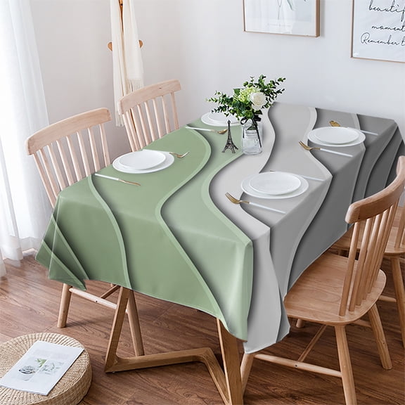 Sage Green Grey Ombre Tablecloth Rectangle Table Cloth 60x102 , Waterproof Tablecloth Outdoor Table Cloth, Modern Abstract Art Aesthetics Washable Table Cover for Kitchen Dining Party