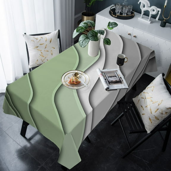 Sage Green Grey Ombre Tablecloth Rectangle Table Cloth 60x120 , Waterproof Tablecloth Outdoor Table Cloth, Modern Abstract Art Aesthetics Washable Table Cover for Kitchen Dining Party