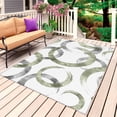 thumbnail image 1 of Sage Green Grey Outdoor Rug for Patio/Deck/Porch, Non-Slip Large Area Rug 5 x 7 Ft, Geometric Circle Modern Abstract Simple Art Indoor Outdoor Rugs Washable Area Rugs, Camping Rug Carpet Runner, 1 of 8