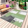 thumbnail image 1 of Sage Green Grey Outdoor Rug for Patio/Deck/Porch, Non-Slip Large Area Rug 5 x 7 Ft, Oil Painted Geometric Modern Abstract Indoor Outdoor Rugs Washable Area Rugs, Reversible Camping Rug Carpet Runner, 1 of 8