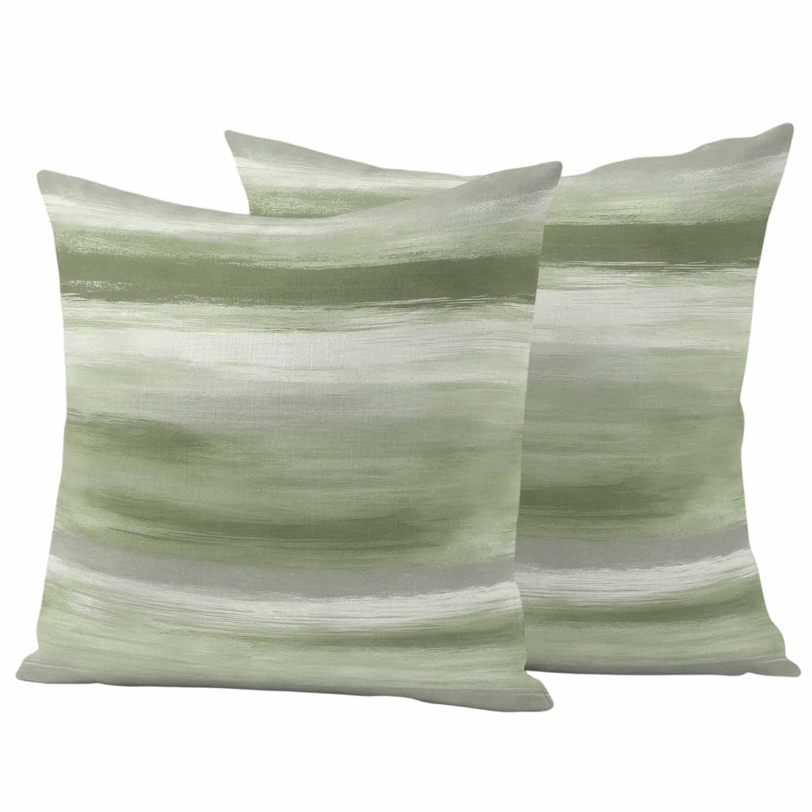 Sage Green Grey Outdoor Waterproof Pillow Covers, Abstract Art Oil Painting Green Ombre Decorative Square Throw Pillowcase Sofa Cushion Sham for Patio/Couch/Chair, 24"x24" 2 Pack