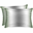 thumbnail image 1 of Sage Green Grey Pillow Cases Queen Size Set of 2, Smooth Satin Pillowcase for Hair and Skin, Gray Farmhouse Modern Rustic Decorative Cooling Bed Pillow Covers with Zipper, 20x30 Inches, 1 of 5