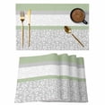 thumbnail image 1 of Sage Green Grey Placemats Set of 8 Chic Garden Floral Stripe Aesthetic Place Mats Indoor Wipeable Table Mats Washable Cloth Dining Table Placemats for Kitchen Holiday Party Home Decor 13x19 Inch, 1 of 9