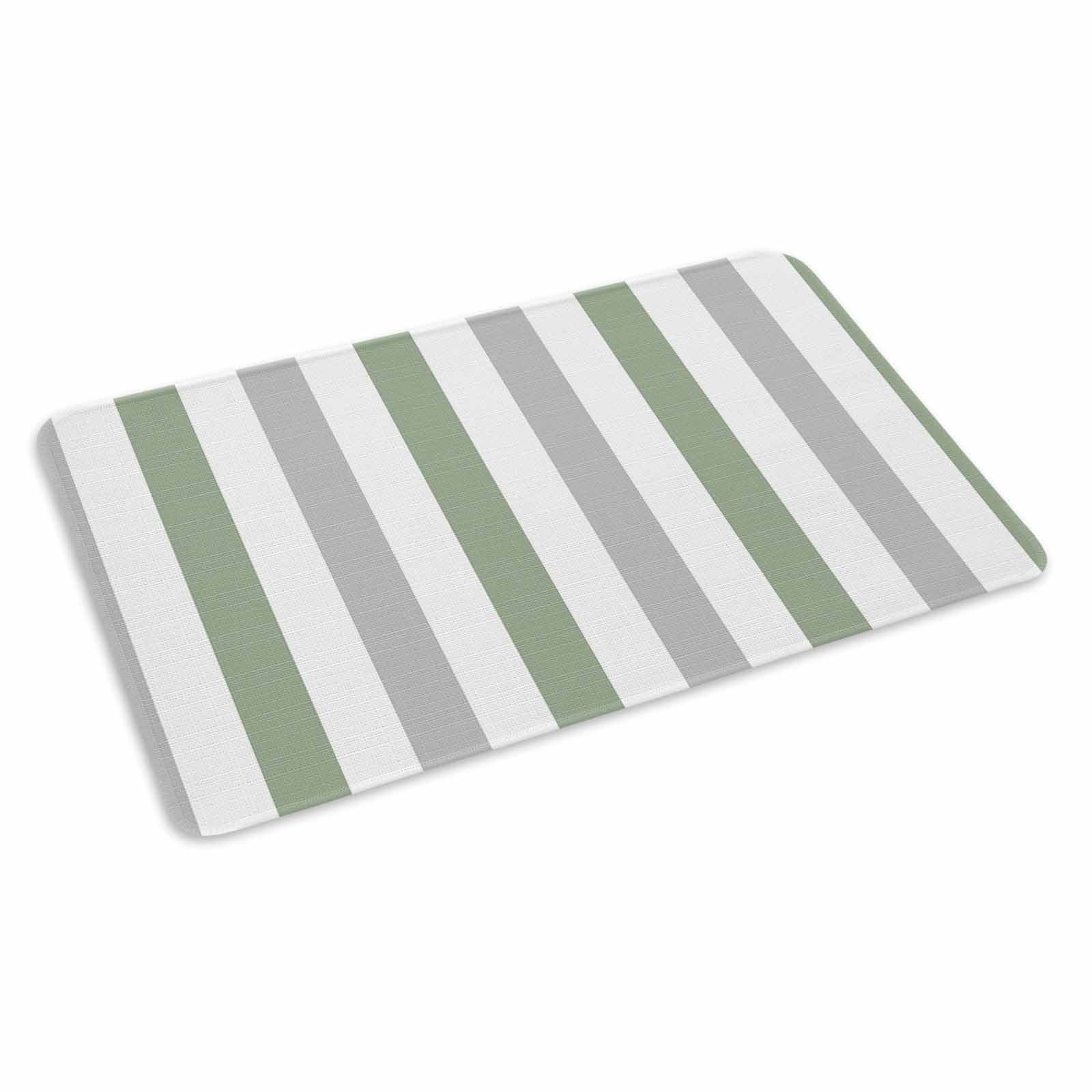 Sage Green Grey Stripe Doormat Outdoor Entrance 24"x36", Modern Farmhouse Vertical Striped Absorb Moisture Dirt Door Mats, Non-Slip Rubber Backing Floor Mats Indoor, Low-Profile Front Door Rugs