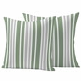 thumbnail image 1 of Sage Green Grey Stripe Outdoor Waterproof Pillow Covers, Farmhouse Minimalist Striped Decorative Square Throw Pillowcase Sofa Cushion Sham for Patio/Couch/Chair, 18"x18" 2 Pack, 1 of 8
