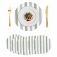 thumbnail image 1 of Sage Green Grey Stripe Round 13 Inch Placemats Set of 6, Modern Farmhouse Vertical Striped HeatResistant Non Slip Place Mats for Dining Table, Wipeable Braided Kitchen Table Mats for Housewarming, 1 of 9