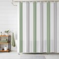 thumbnail image 1 of Sage Green Grey Stripe Shower Curtains for Bathroom, Modern Farmhouse Vertical Striped Waterproof Fabric Shower Curtain, Decorative Bathroom Curtain for Bathtub, 72"x78" , No Hooks Included, 1 of 9