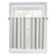 thumbnail image 1 of Sage Green Grey Stripe Tier Curtains 45 Inches Long, Modern Farmhouse Vertical Striped Window Treatment Curtain Drapes, Window Half Privacy Curtains for Bedroom Bathroom, 42"x45", 2 Panels, 1 of 7