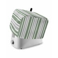 thumbnail image 1 of Sage Green Grey Stripe Toaster Cover 2 Slice, Small Kitchen Appliance Covers, Farmhouse Minimalist Striped Toaster Oven Cover with Loop, Bread Machine Cover Polyester Dust Cover Protection, 1 of 4