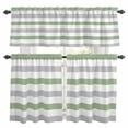 thumbnail image 1 of Sage Green Grey Striped Kitchen Curtains Sets for Windows 24 Inch Length, Farmhouse Sage Green Stripes Rod Pocket Window Treatments Tier Curtains and Valances Set for Bedroom/Bathroom, 1 of 8