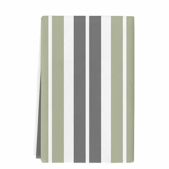 Sage Green Grey Striped Microfiber Kitchen Towel, Gray Modern Abstract Art Soft Absorbent Dish Towels, Quick Drying Washable Dishcloths for Kitchen Cleaning, Drying Dishes, 18x28 Inches