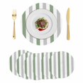 thumbnail image 1 of Sage Green Grey Striped Round 15 Inch Placemats Set of 6, Minimalist Farmhouse Stripe HeatResistant Non Slip Place Mats for Dining Table, Wipeable Braided Kitchen Table Mats for Housewarming, 1 of 9