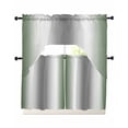 thumbnail image 1 of Sage Green Grey Swag Kitchen Curtains Sets for Windows 24 Inch Length, Gray Farmhouse Modern Rustic Short Window Curtain Panels Swags Valances and Tiers 3 Piece Set for Cafe/Dining Room, 1 of 5