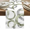 thumbnail image 1 of Sage Green Grey Table Runner - 120 Inch Long, Kitchen Dining Table Runner Dresser Scarves, Geometric Circle Modern Abstract Simple Art Farmhouse Decor for Coffee Tables Wedding Party Banquet, 1 of 8