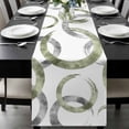 thumbnail image 1 of Sage Green Grey Table Runner 48 Inches Long, Geometric Circle Modern Abstract Simple Art Kitchen Coffee Dining Table Decoration for Home Party Birthday Wedding Home Decor 13x48 Inches, 1 of 8