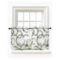 thumbnail image 1 of Sage Green Grey Tier Curtains 24 Inch Length,Sheer Curtains for Bedroom Living Room Window Geometric Circle Modern Abstract Simple Art Small Half Window Kitchen Curtains & Drapes 27.5"x24" 2 Panels, 1 of 6