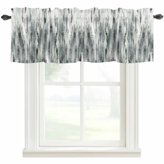 Sage Green Grey Vintage Rod Pocket Curtain Valance, Retro Abstract Art Farmhouse Window Valance for Living Room, Bedroom, Kitchen 60"W x 18"L